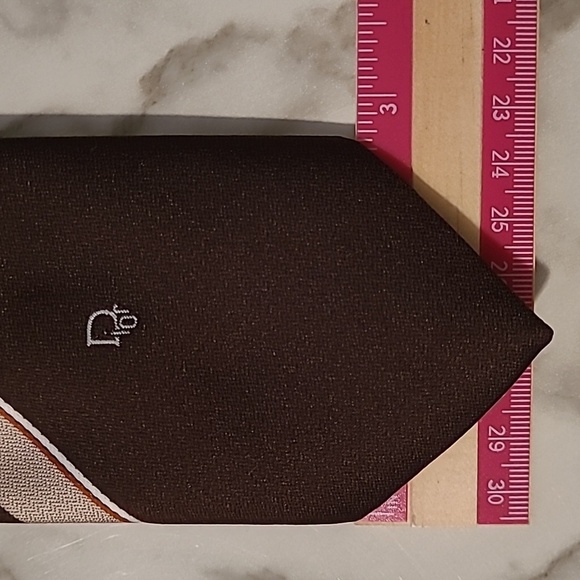 Vtg Christian Dior Men's Ties Set 2 Brown Patterns Designer Professional Career - Picture 7 of 8